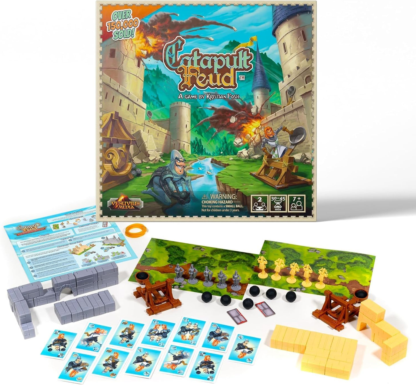 Vesuvius Media Catapult Feud – Family Strategy Board Game for 7+ | 20-Min Play Sessions