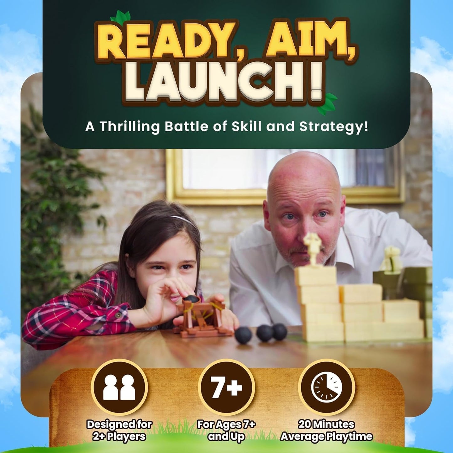 Vesuvius Media Catapult Feud – Family Strategy Board Game for 7+ | 20-Min Play Sessions