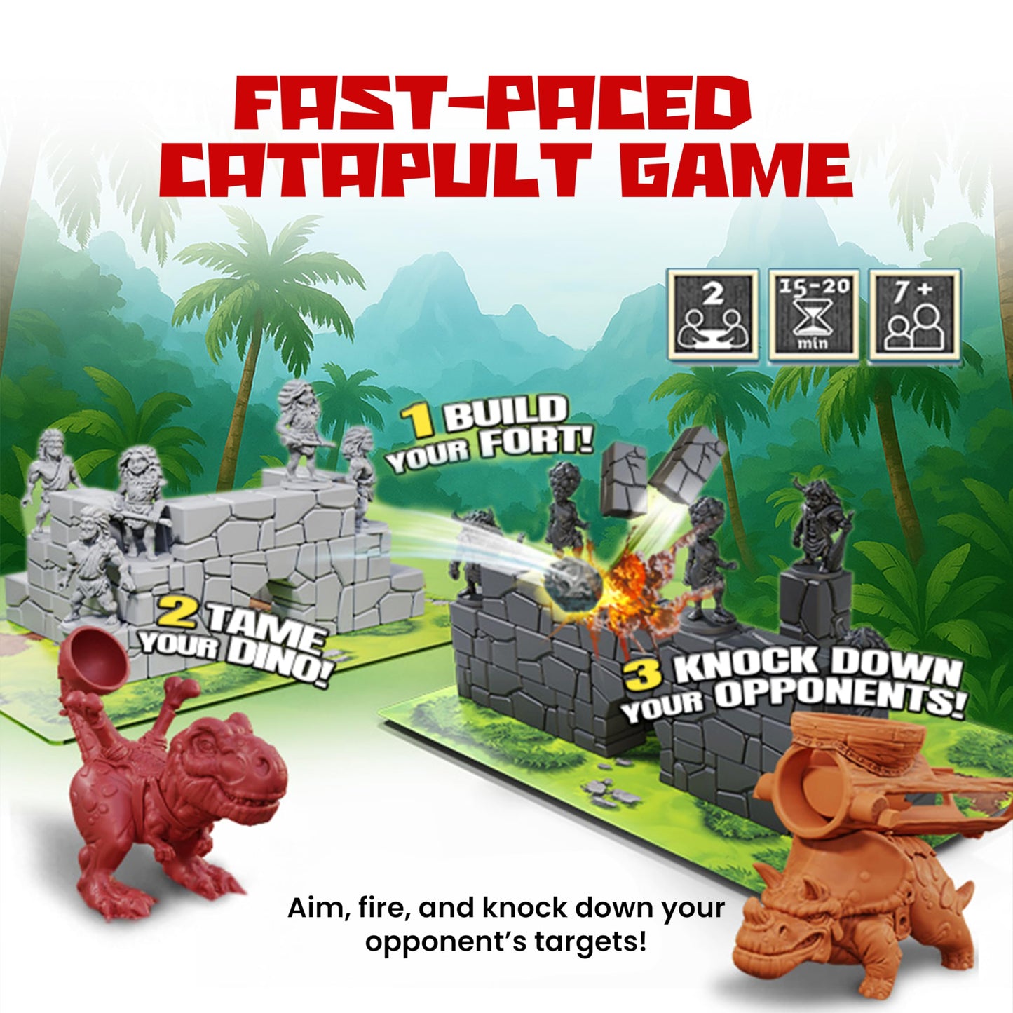 Vesuvius Media Catapult Feud — Base Game, Expansions & Dino Pack Expansion
