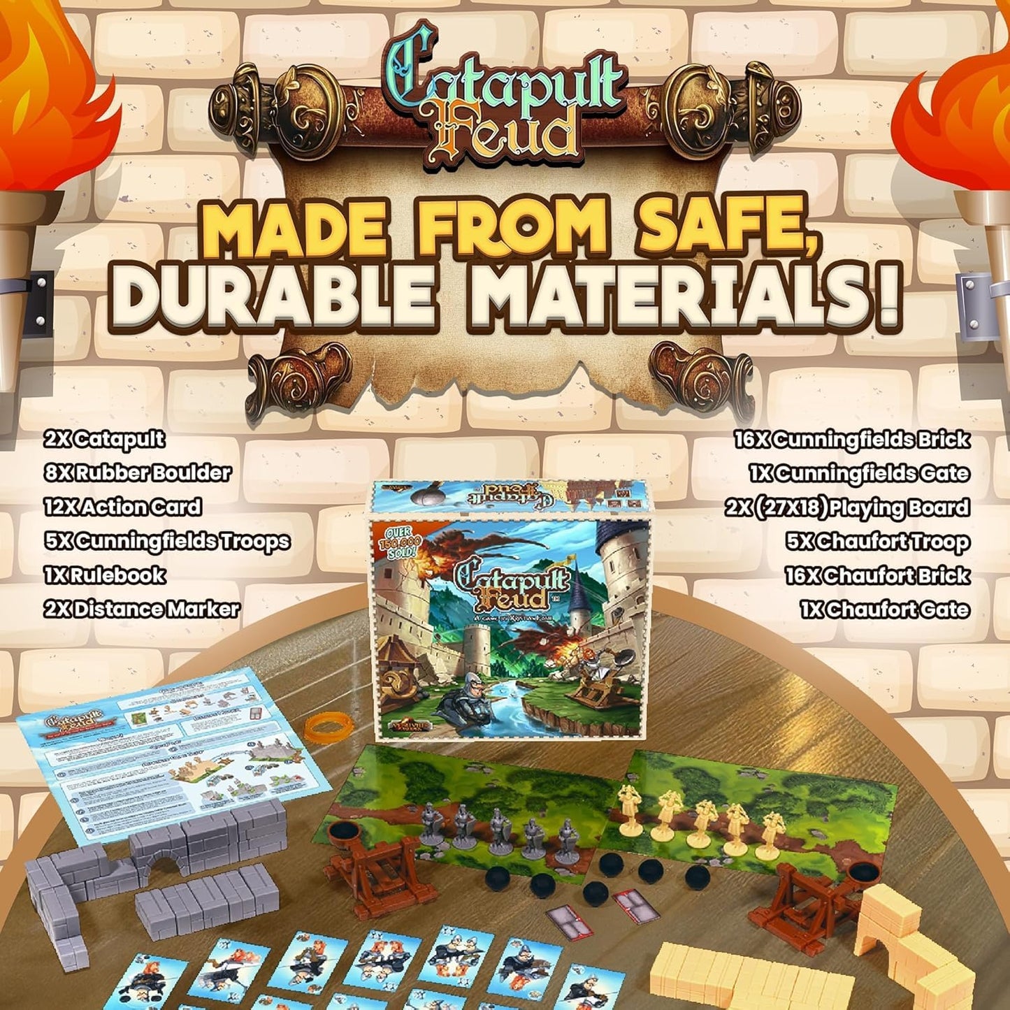 Vesuvius Media Catapult Feud – Family Strategy Board Game for 7+ | 20-Min Play Sessions