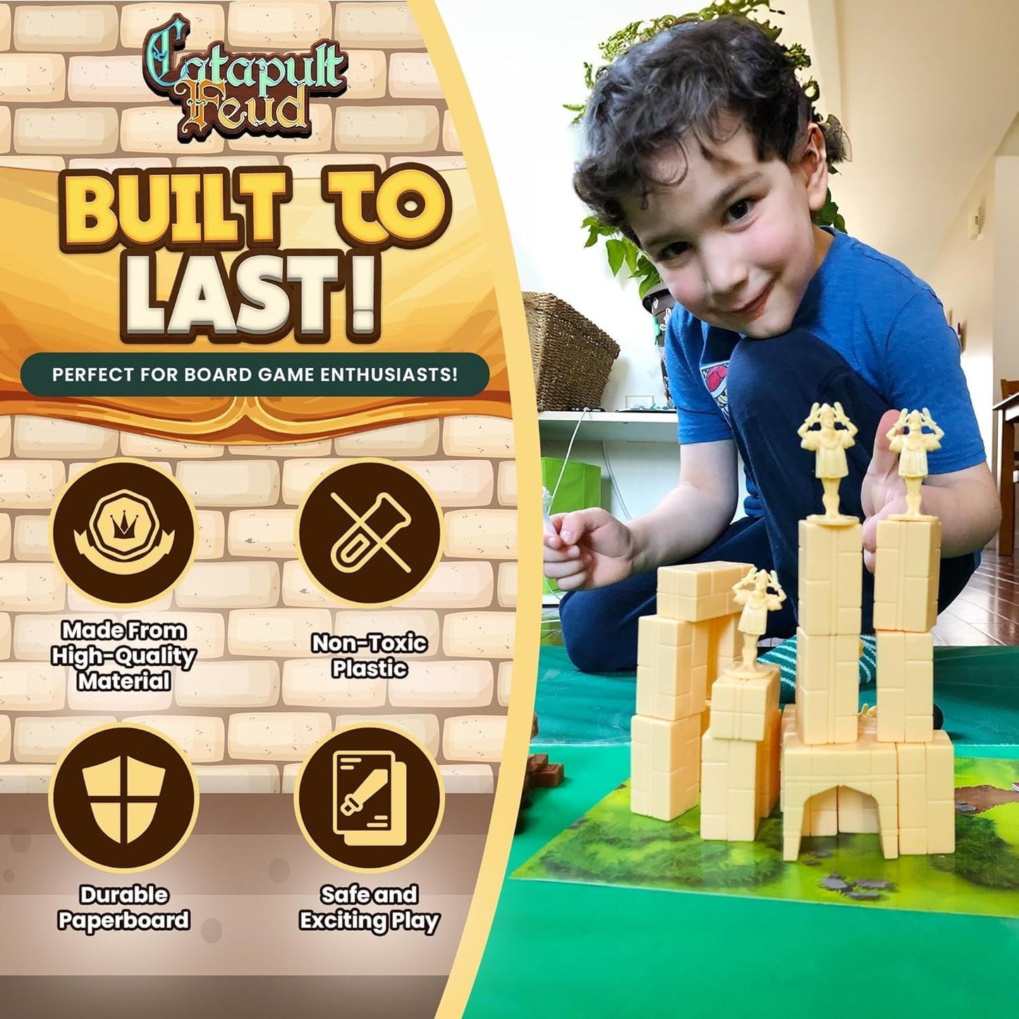 Vesuvius Media Catapult Feud – Family Strategy Board Game for 7+ | 20-Min Play Sessions