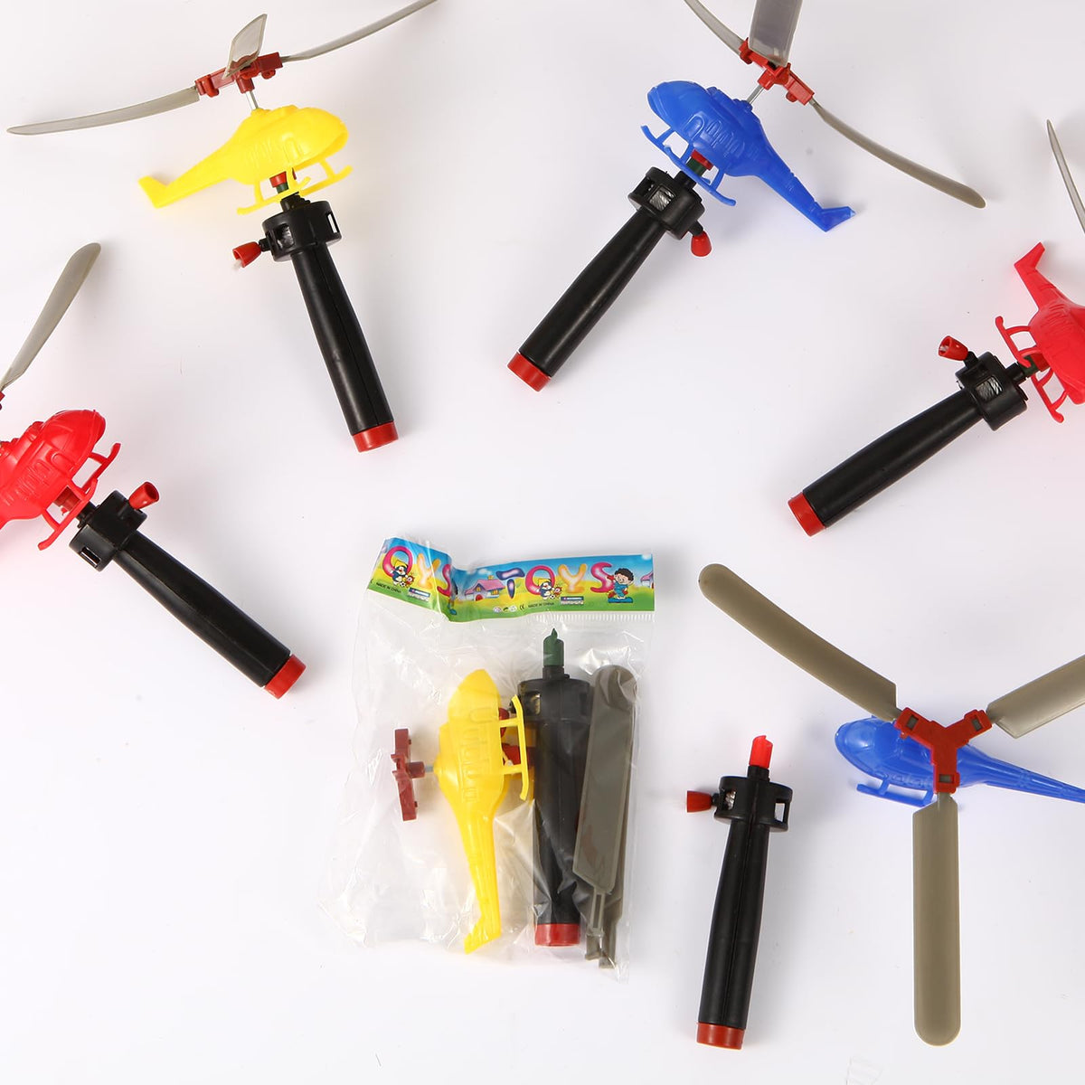 VETE 8-Pack Flying Helicopters for Kids – 360° Rotating Toys, Party Favors & Classroom Prizes