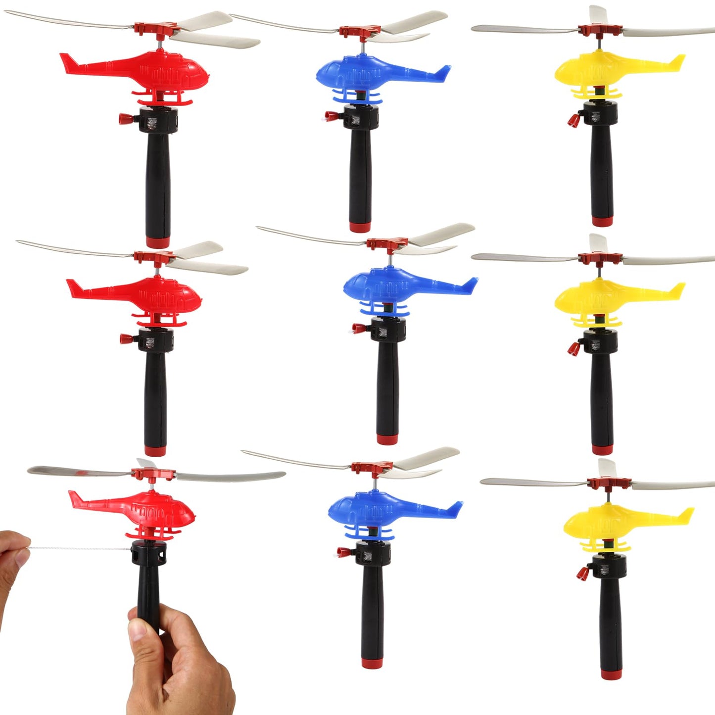 VETE 8-Pack Flying Helicopters for Kids – 360° Rotating Toys, Party Favors & Classroom Prizes