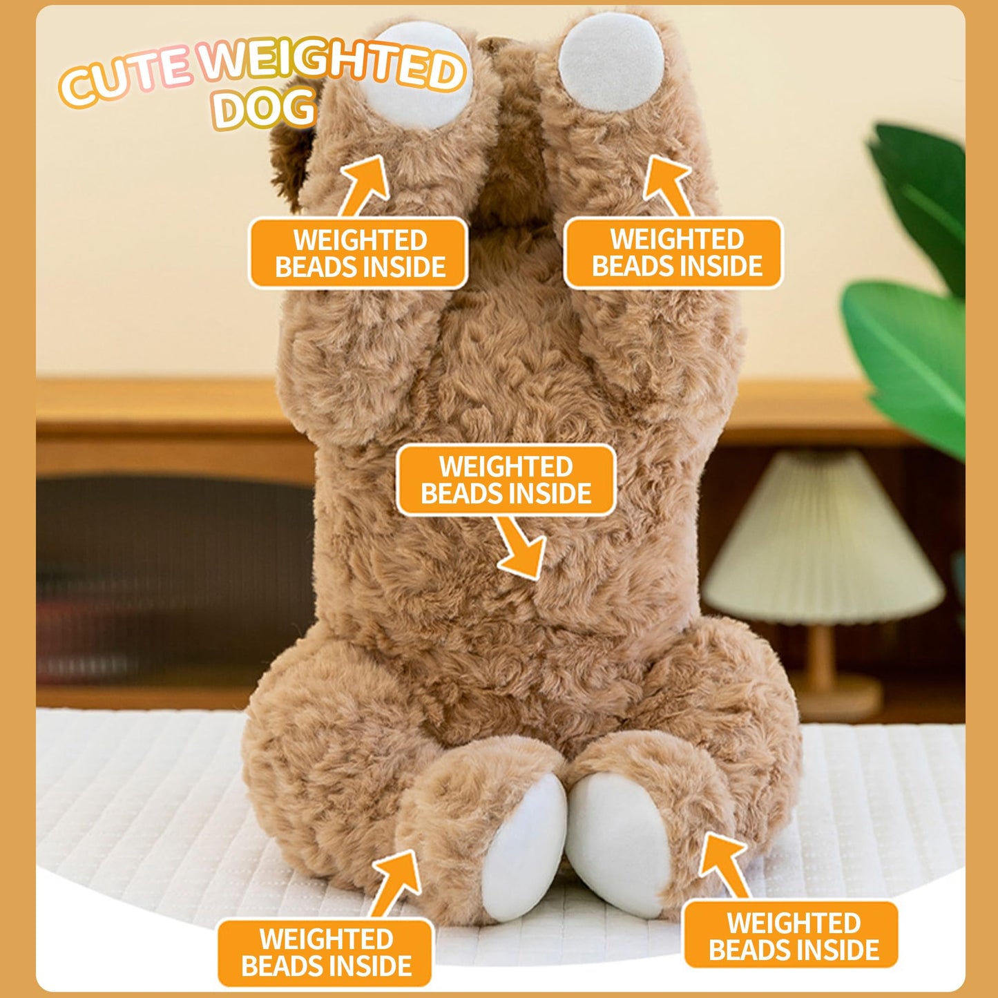 VETENSO Dog Plush 18-Inch Weighted Toy – Ultra-Soft, Durable Cuddle Companion