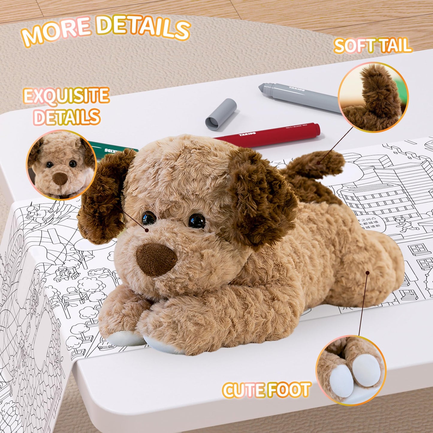 VETENSO Dog Plush 18-Inch Weighted Toy – Ultra-Soft, Durable Cuddle Companion