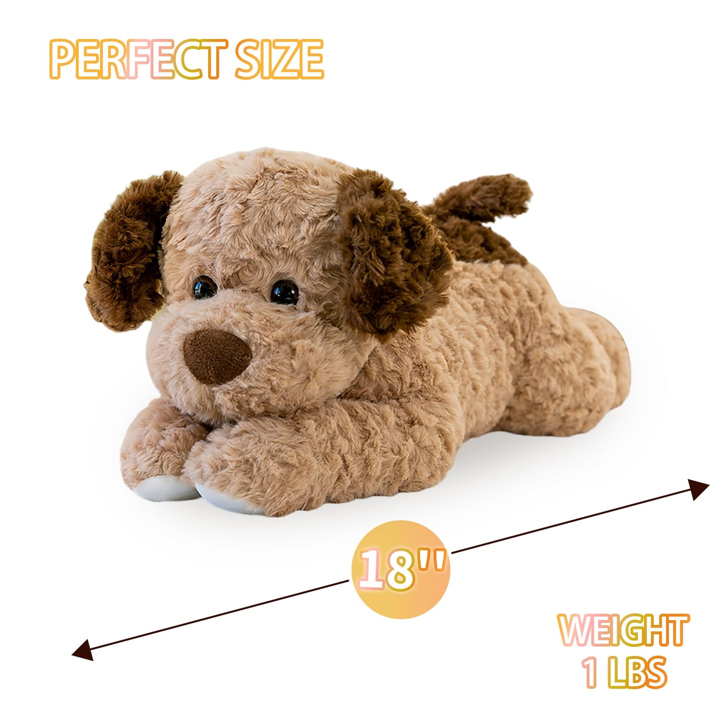 VETENSO Dog Plush 18-Inch Weighted Toy – Ultra-Soft, Durable Cuddle Companion