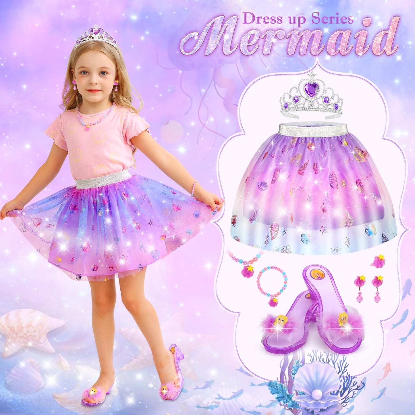 VGOFUN Princess Dress Up Shoes Set – Toddler Jewelry Boutique Kit for Girls 3–6