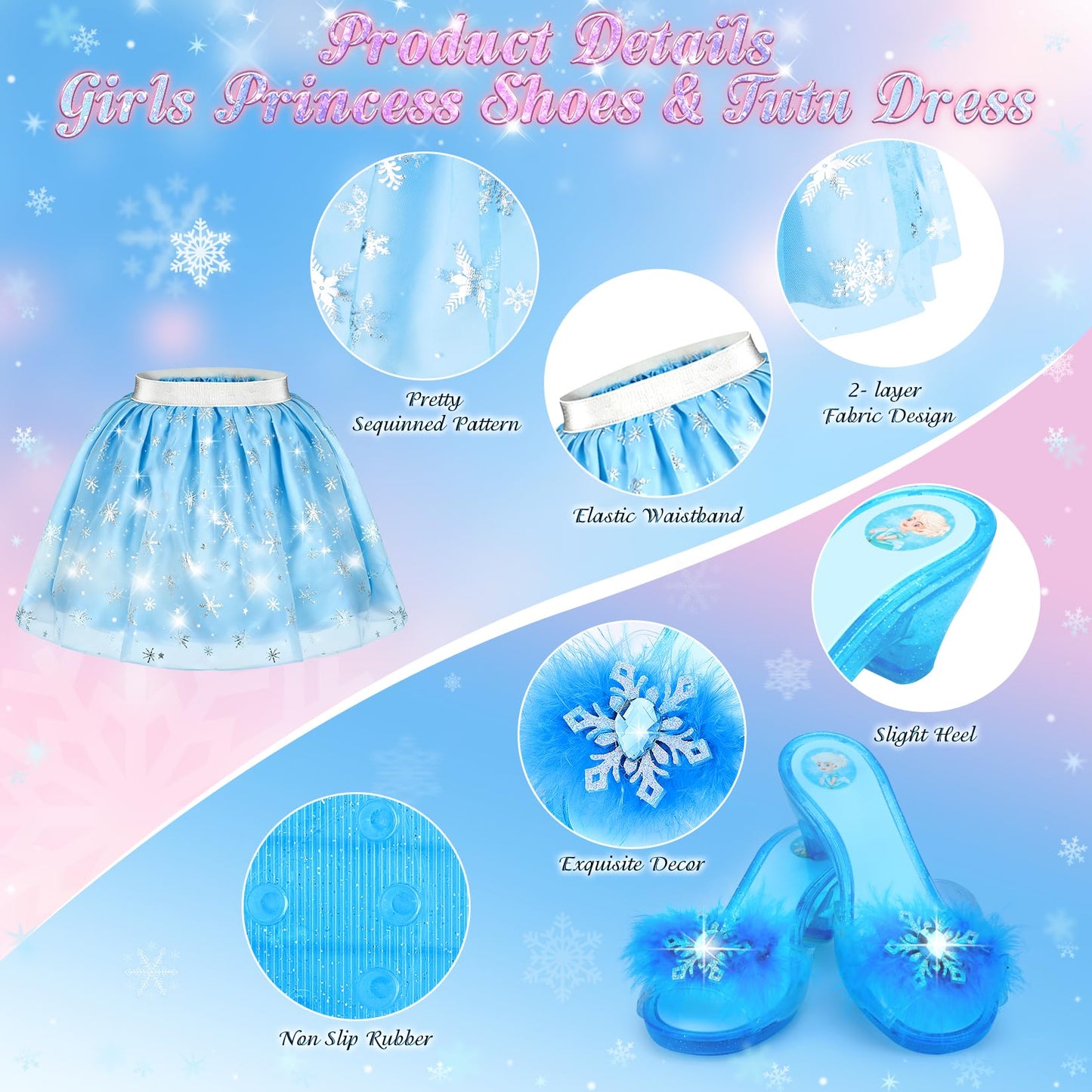 VGOFUN Princess Dress Up Shoes Set – Toddler Jewelry Boutique Kit for Girls 3–6