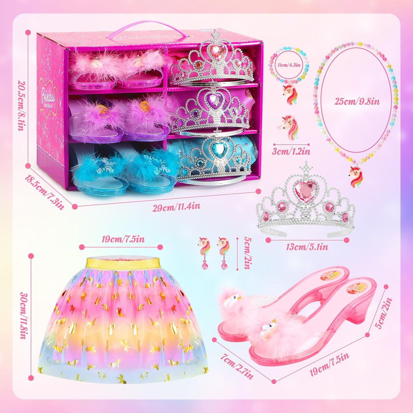 VGOFUN Princess Dress Up Shoes Set – Toddler Jewelry Boutique Kit for Girls 3–6