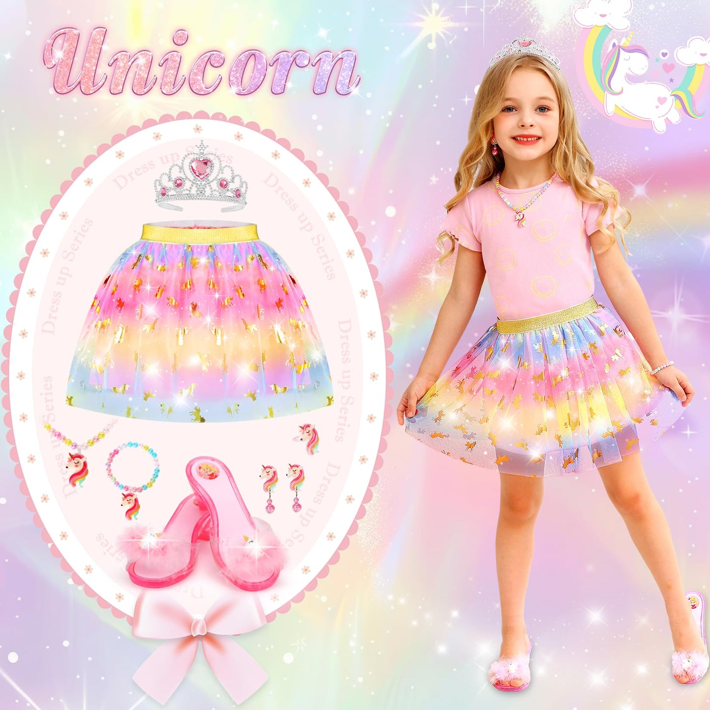 VGOFUN Princess Dress Up Shoes Set – Toddler Jewelry Boutique Kit for Girls 3–6