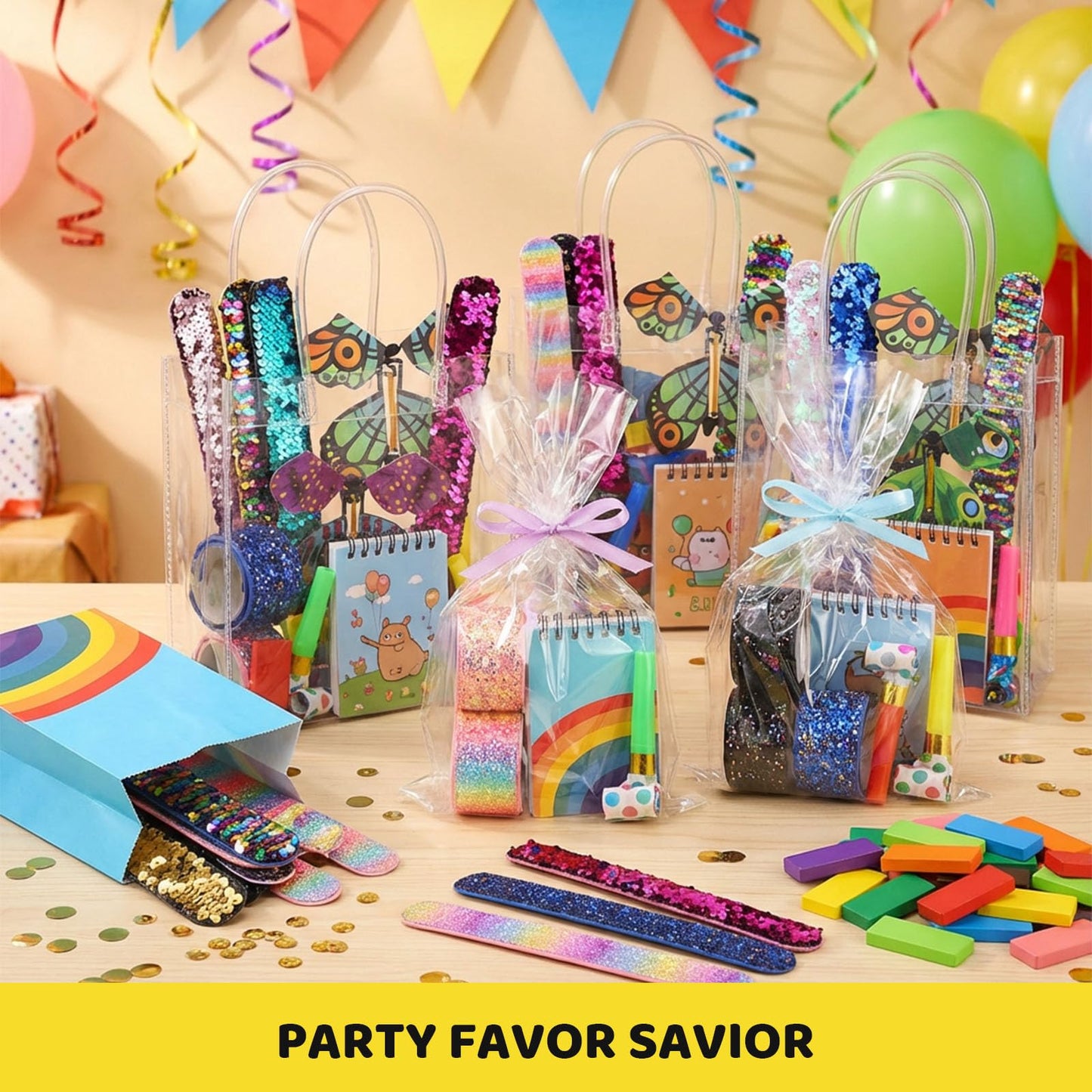 VGOODALL 12-Piece Glitter Slap Bracelets – Mermaid Sequin Party Favors