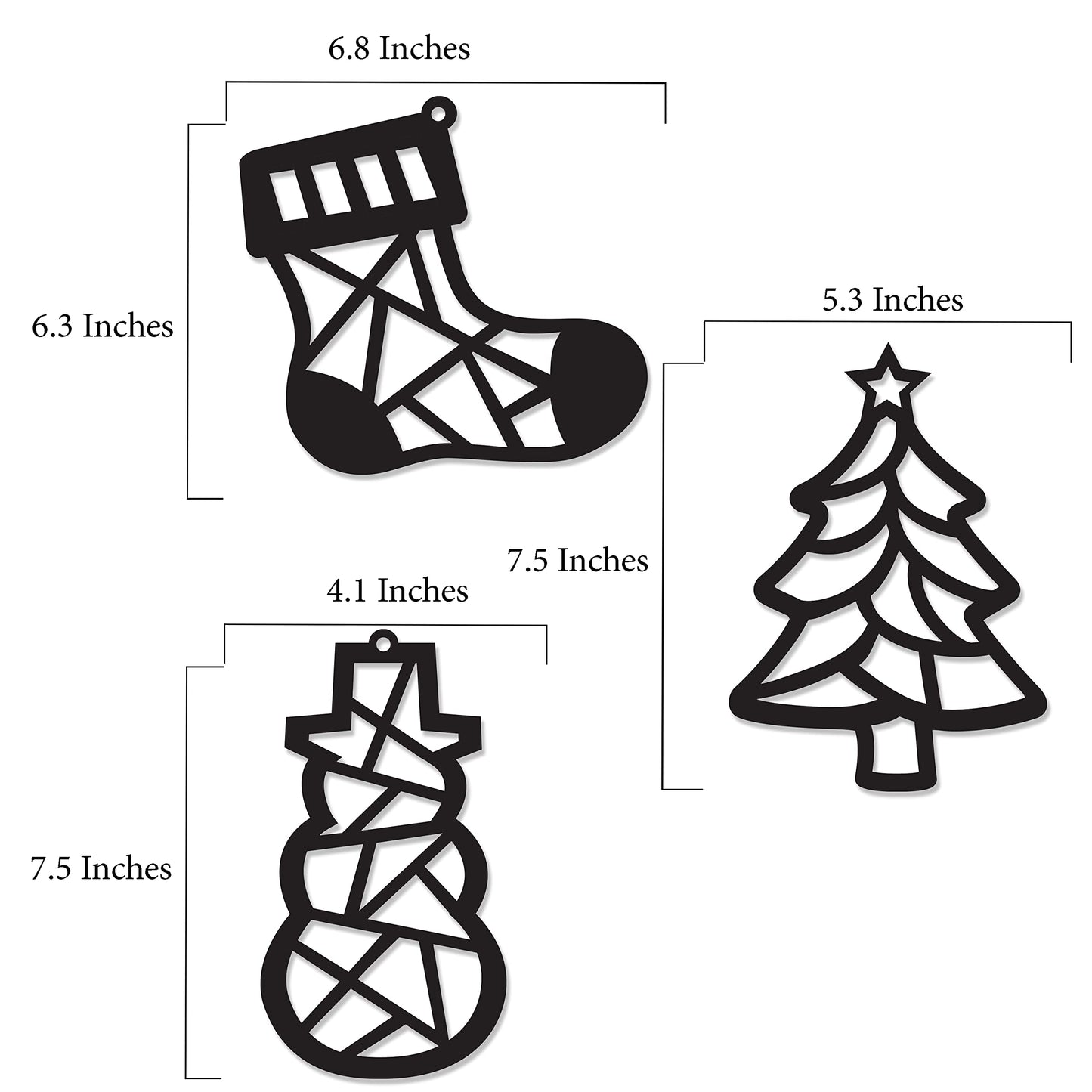 VHALE Suncatchers Craft 3 Sets — Christmas Window Art Kit with Tissue Papers