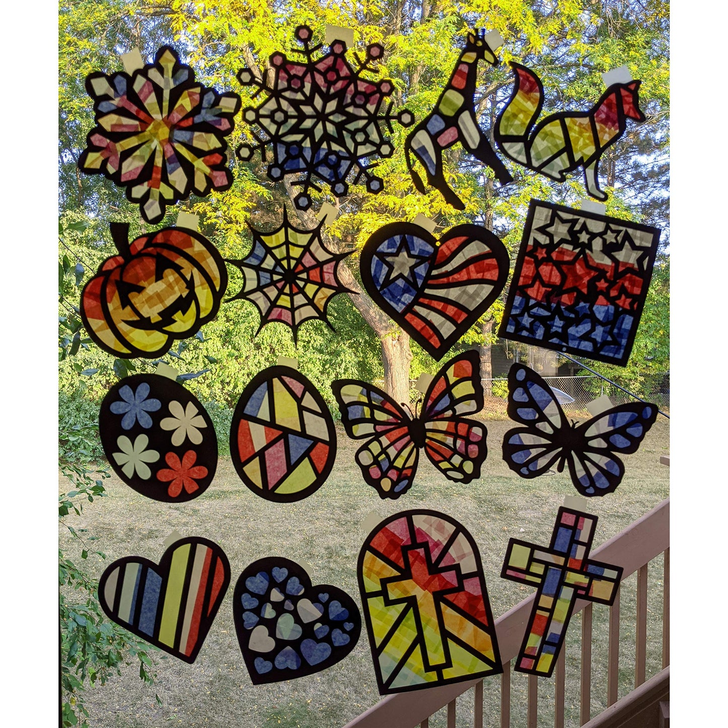 VHALE Suncatchers Craft 3 Sets with Tissue Paper – St. Patrick's Day Window Art Kit