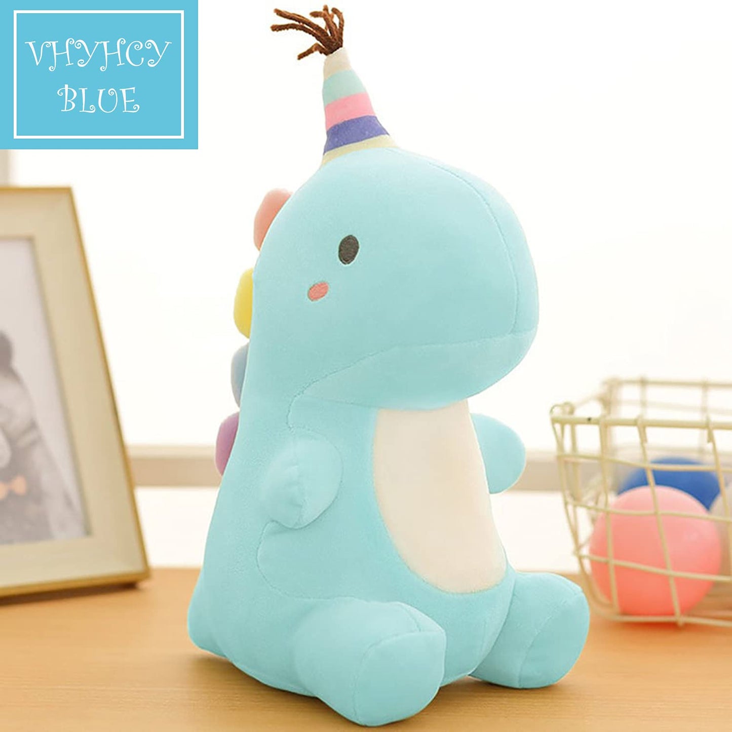VHYHCY Stuffed Animal Plush Toy – Cute Blue Dinosaur, 9 Inch Plush for Kids