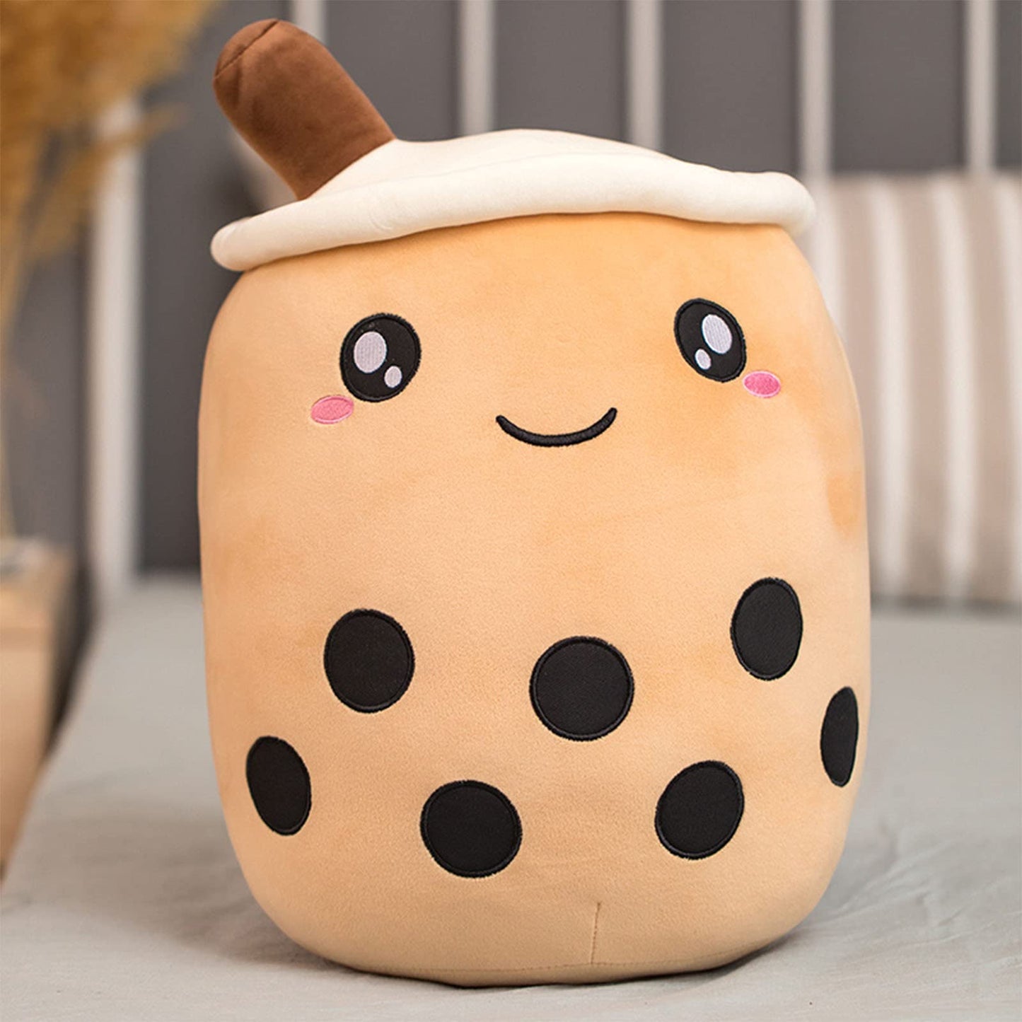 VHYHCY Cute Boba Plush – Brown Milk Cup Pillow, 9.4 Inch