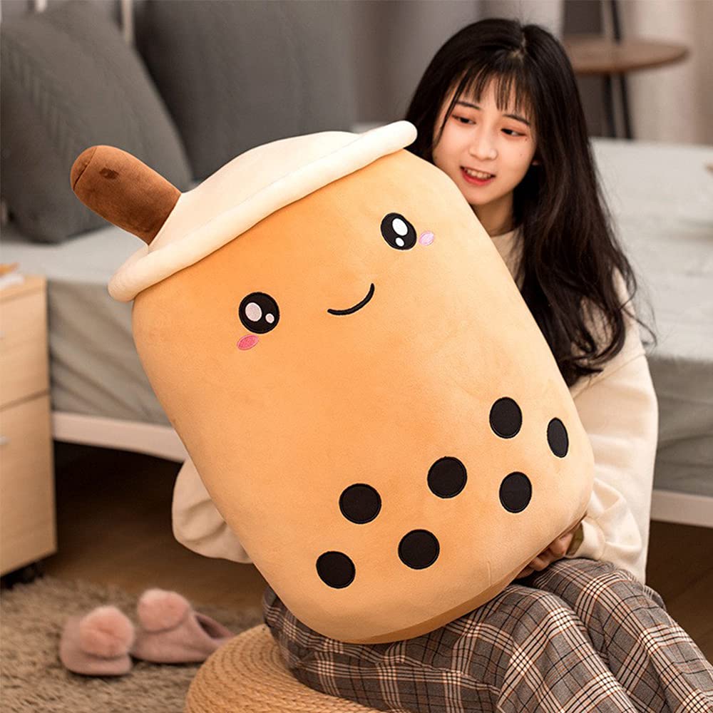 VHYHCY Cute Boba Plush – Brown Milk Cup Pillow, 9.4 Inch