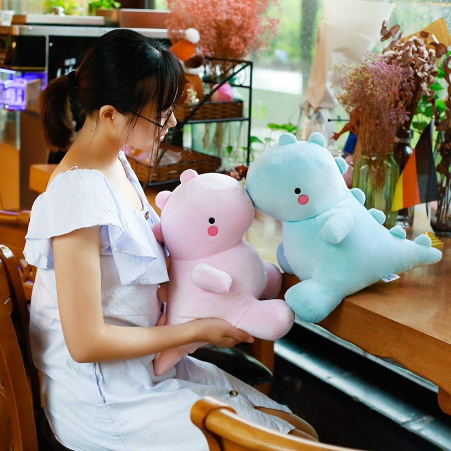 VHYHCY Pink Dinosaur Plush Toy 20in — Soft, Safe Stuffed Dino for Kids