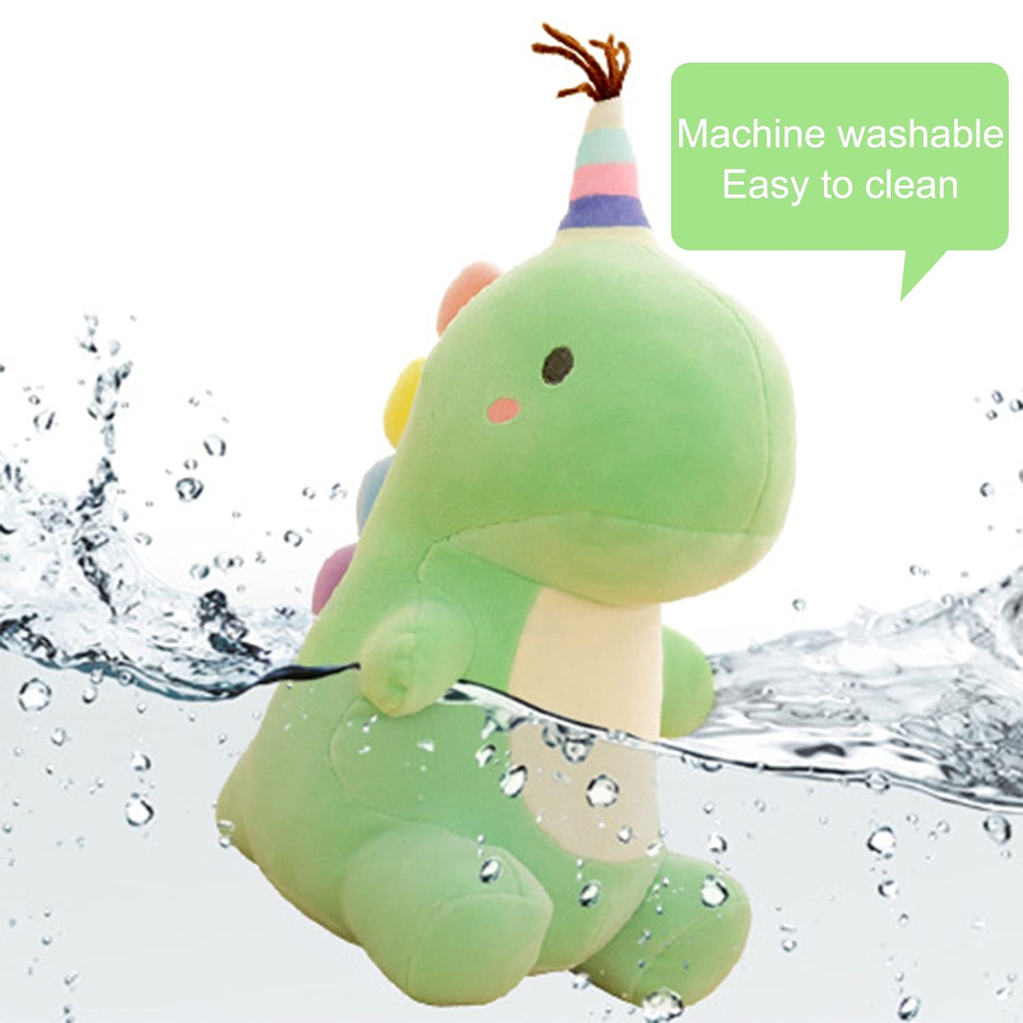 VHYHCY 9-Inch Green Dinosaur Plush Toy – Soft Stuffed Animal for Kids