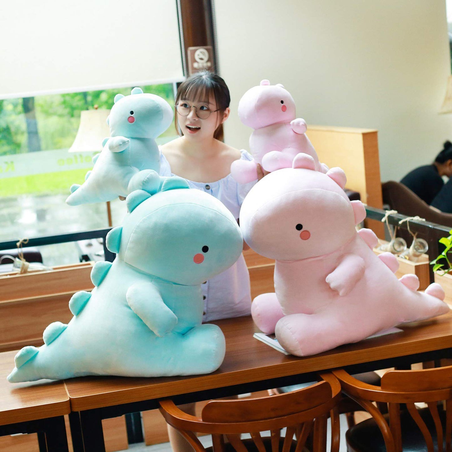 VHYHCY Pink Dinosaur Plush Toy 20in — Soft, Safe Stuffed Dino for Kids