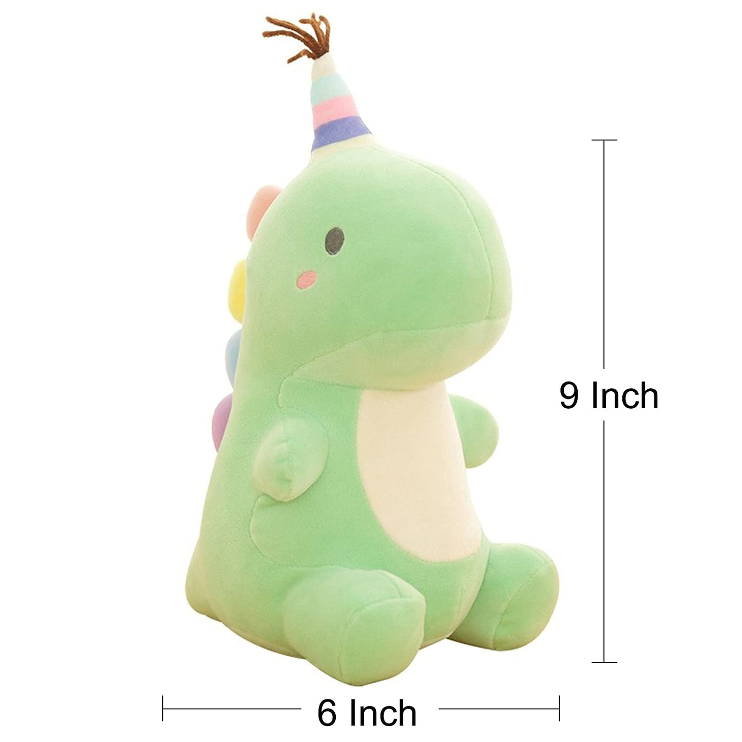 VHYHCY 9-Inch Green Dinosaur Plush Toy – Soft Stuffed Animal for Kids