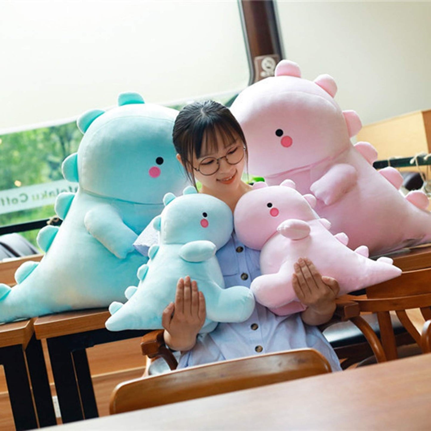 VHYHCY Pink Dinosaur Plush Toy 20in — Soft, Safe Stuffed Dino for Kids