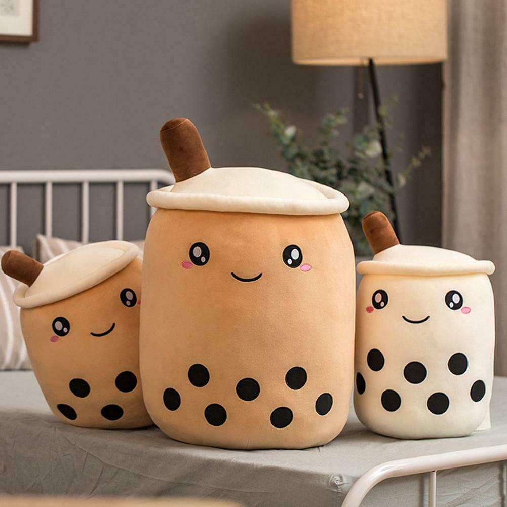 VHYHCY Cute Boba Plush – Brown Milk Cup Pillow, 9.4 Inch
