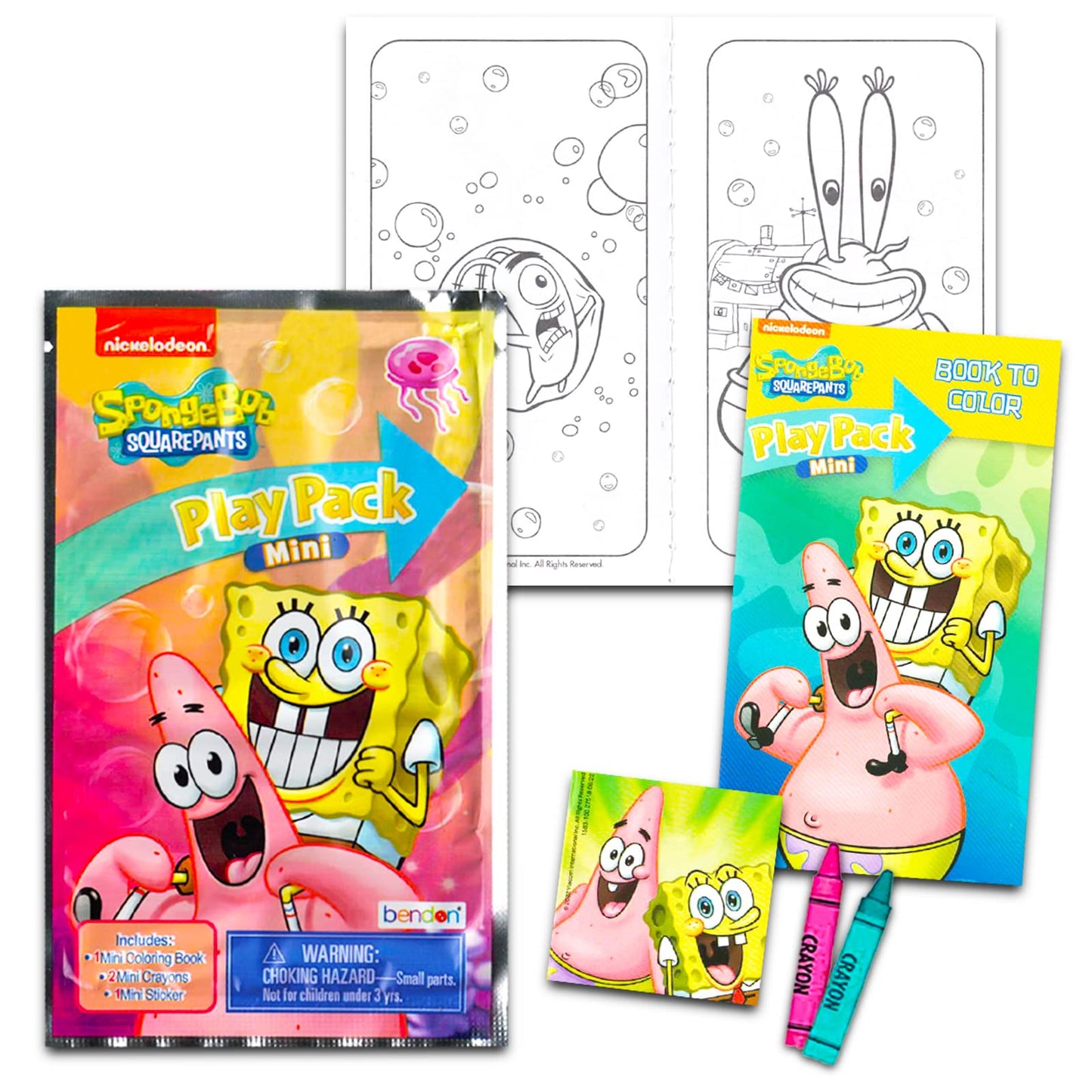 Viacom SpongeBob Mini Party Favors Set — 24 Grab n Go Play Packs with Coloring Pages & Stickers