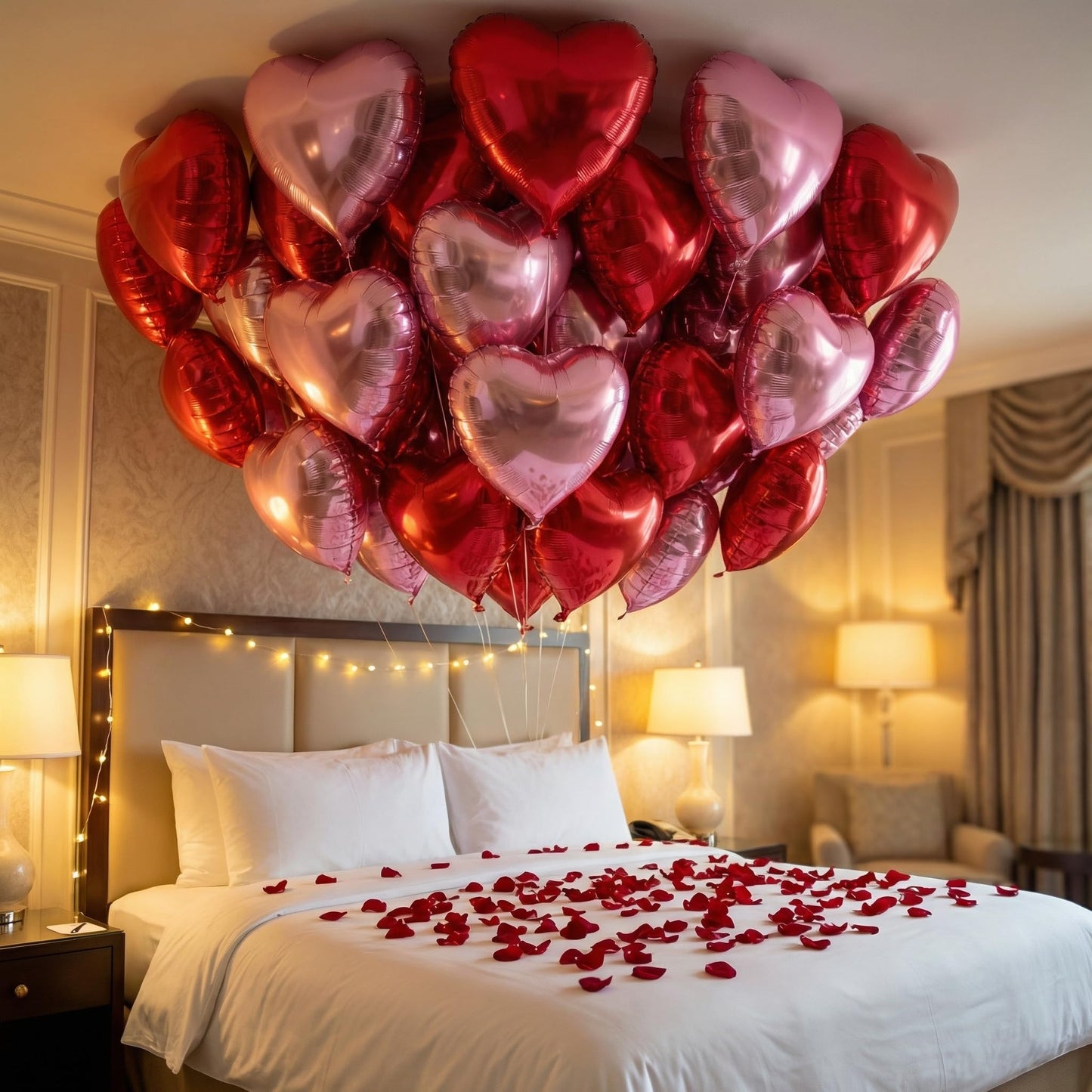 Viaecone 30-Piece 18-Inch Red & Pink Heart Balloons – Helium-Ready Party Decor
