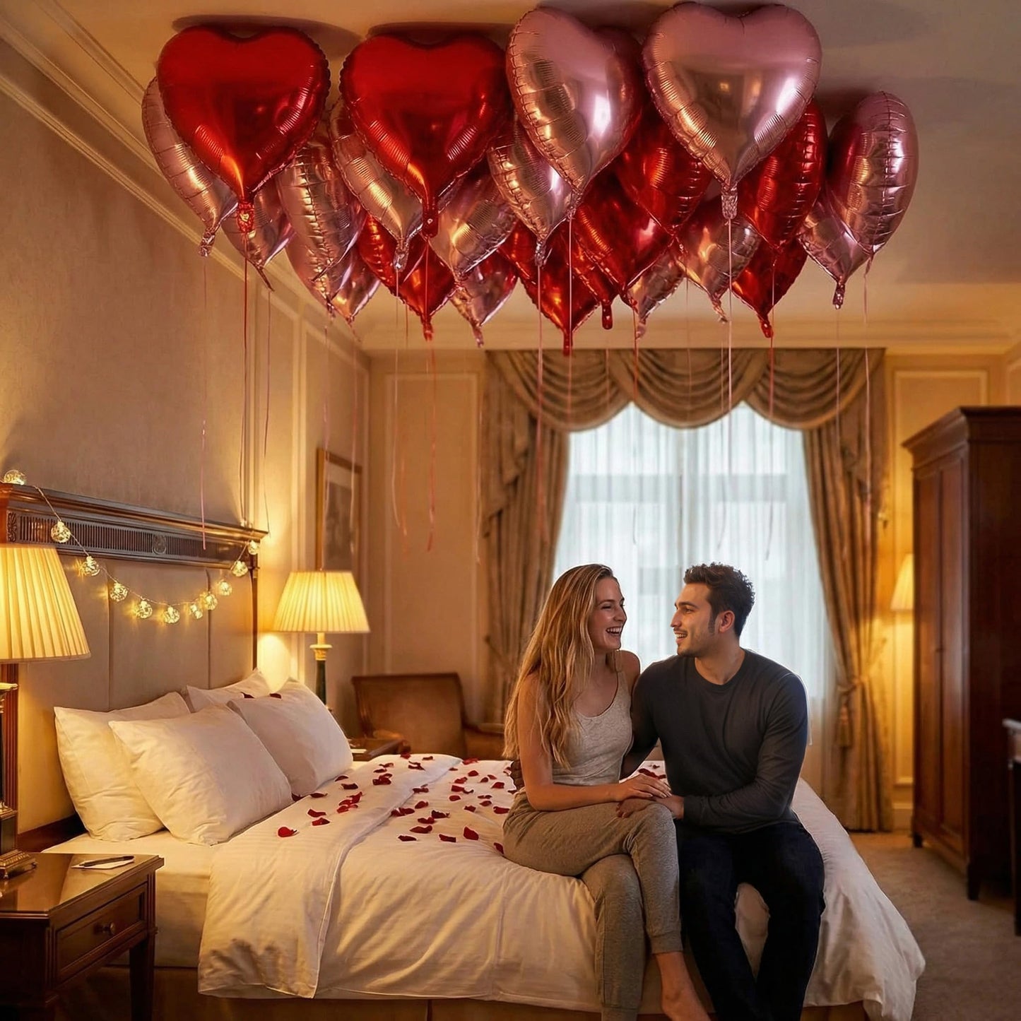 Viaecone 30-Piece 18-Inch Red & Pink Heart Balloons – Helium-Ready Party Decor