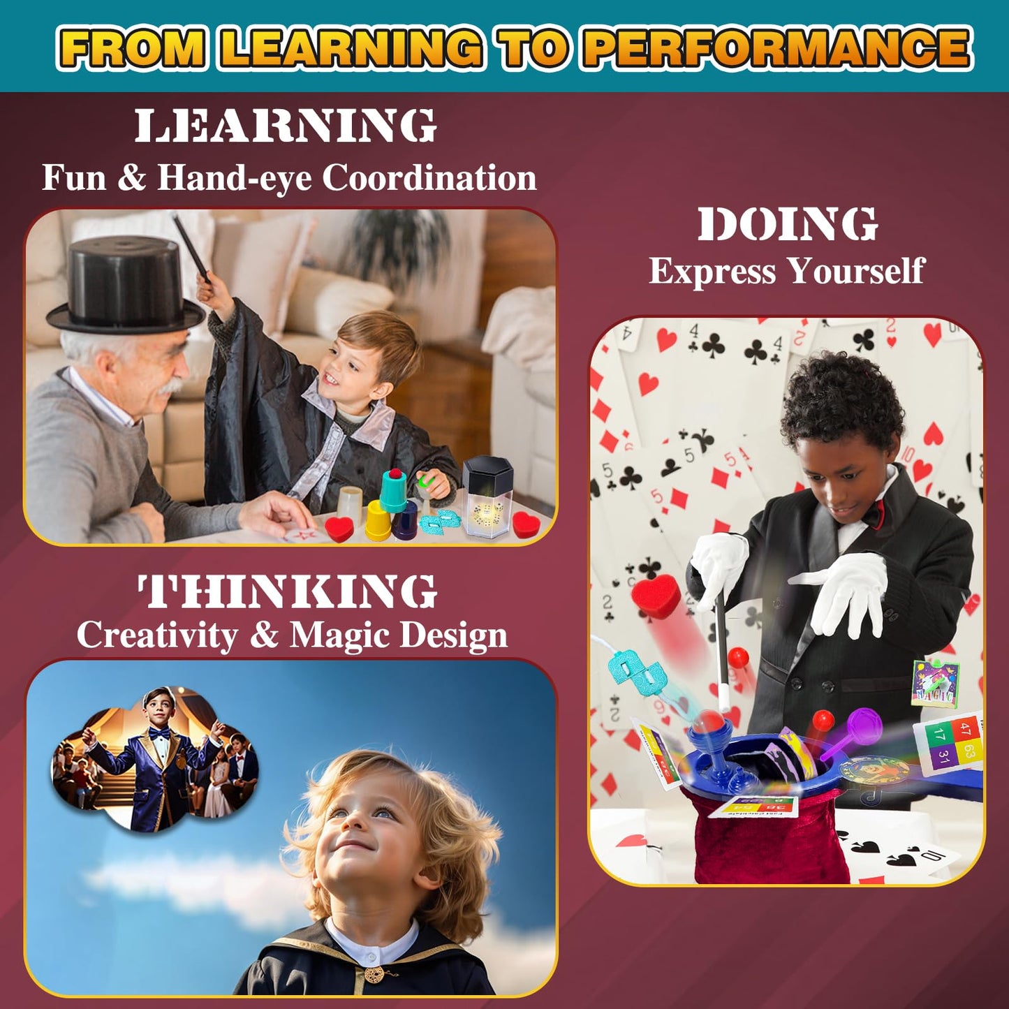 VIANBYE Magic Kit for Kids – 24-in-1 Tricks with Step-by-Step Video Guides