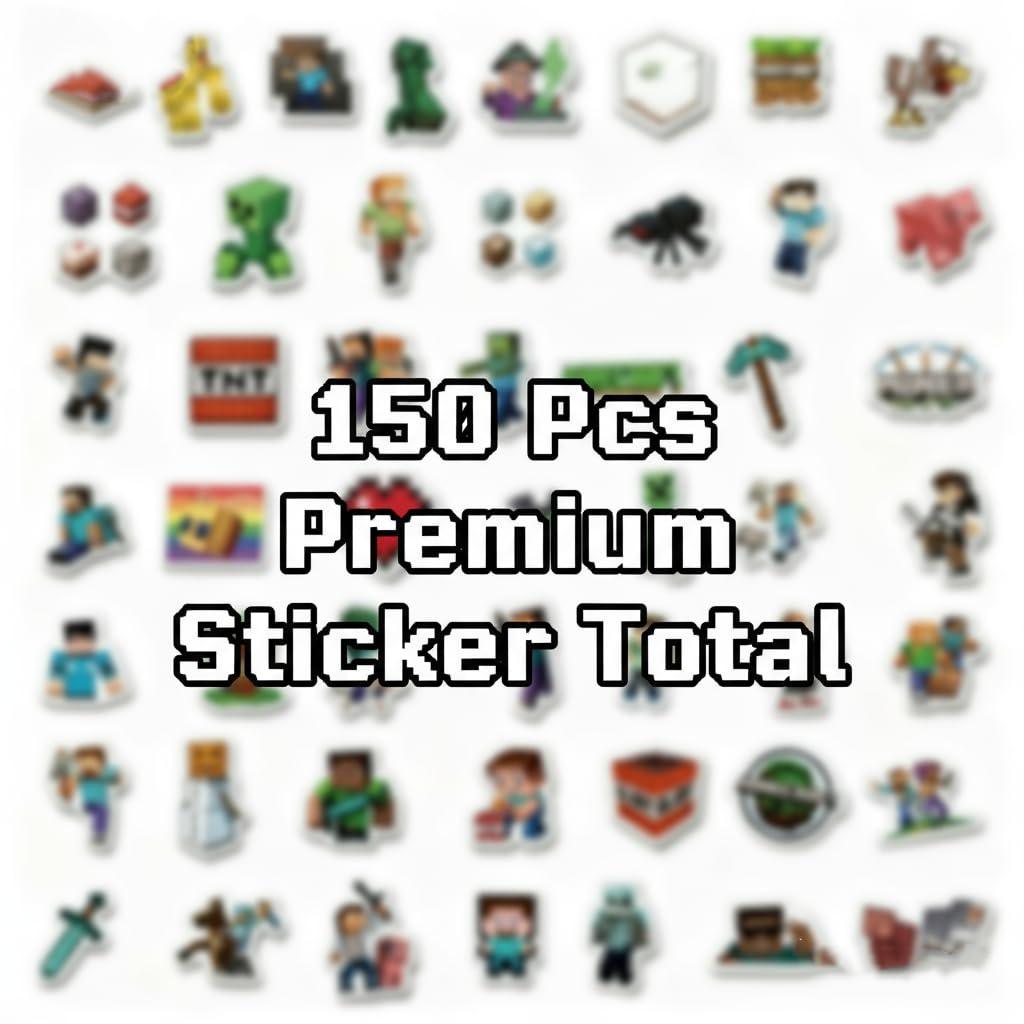VIBEBOOSTER 150 Pcs Pixel Stickers - Waterproof Party Favors & Decor