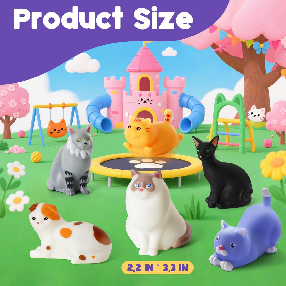 VIBOYLAR Light-Up Cat Bath Toys – 6-Piece Glow Bath Set for Toddlers 1–3
