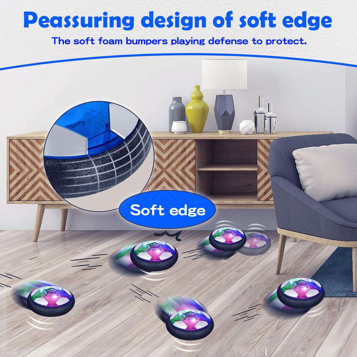 VIBZONFU Hover Soccer Ball – 2-in-1 LED Hover Toy for Kids (Indoor/Outdoor)