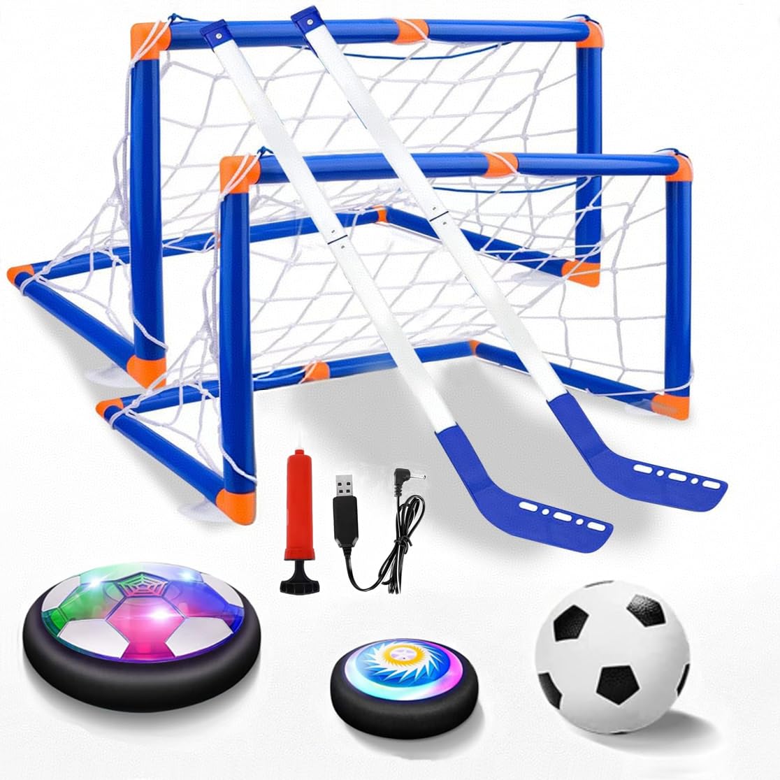 VIBZONFU Hover Soccer Ball – 2-in-1 LED Hover Toy for Kids (Indoor/Outdoor)