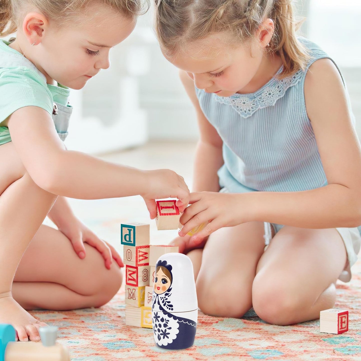 VICASKY 1 Set Matryoshka Handmade Wooden Nesting Dolls Craft Kit for Kids | 14.5 x 7.3 x 7.3 cm