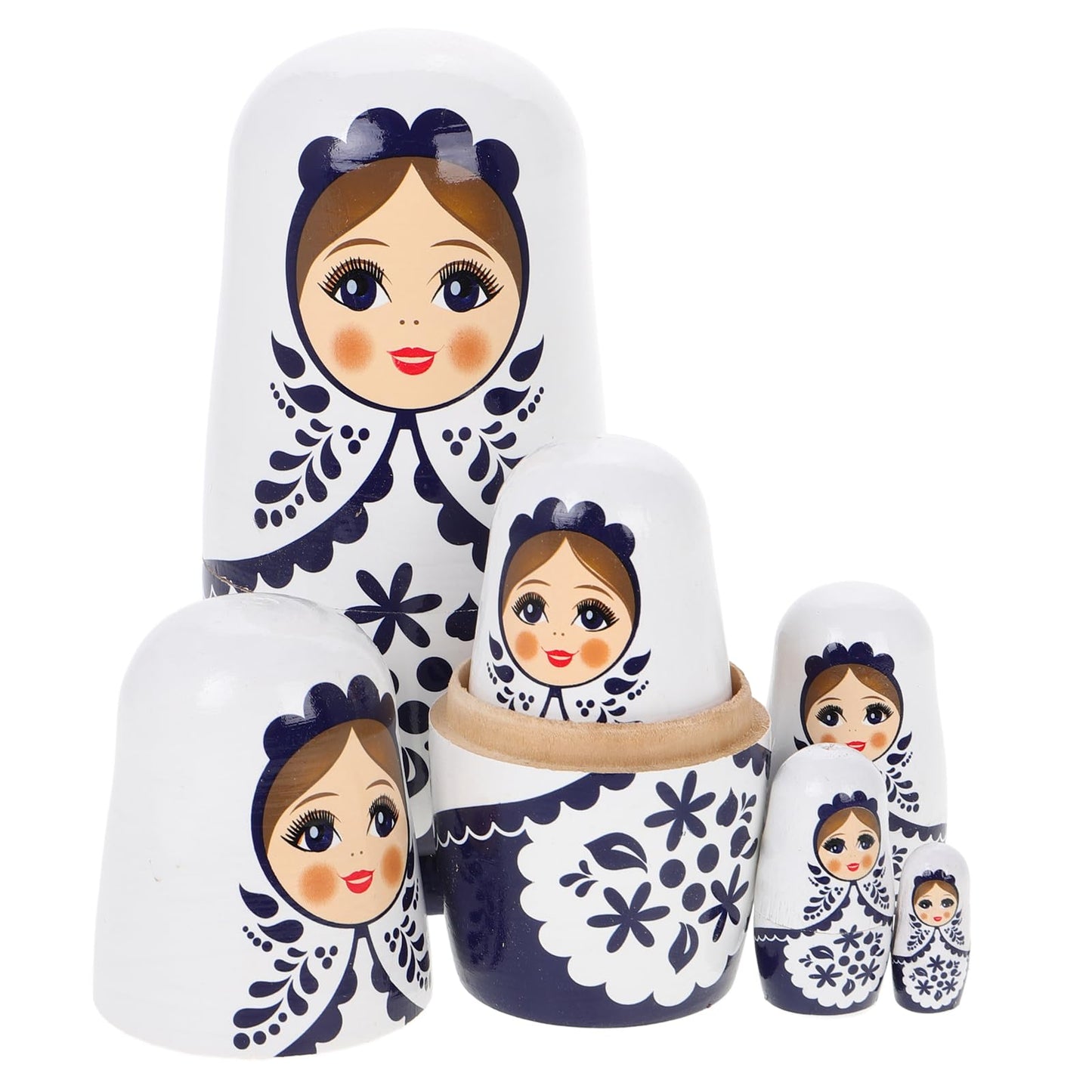 VICASKY 1 Set Matryoshka Handmade Wooden Nesting Dolls Craft Kit for Kids | 14.5 x 7.3 x 7.3 cm