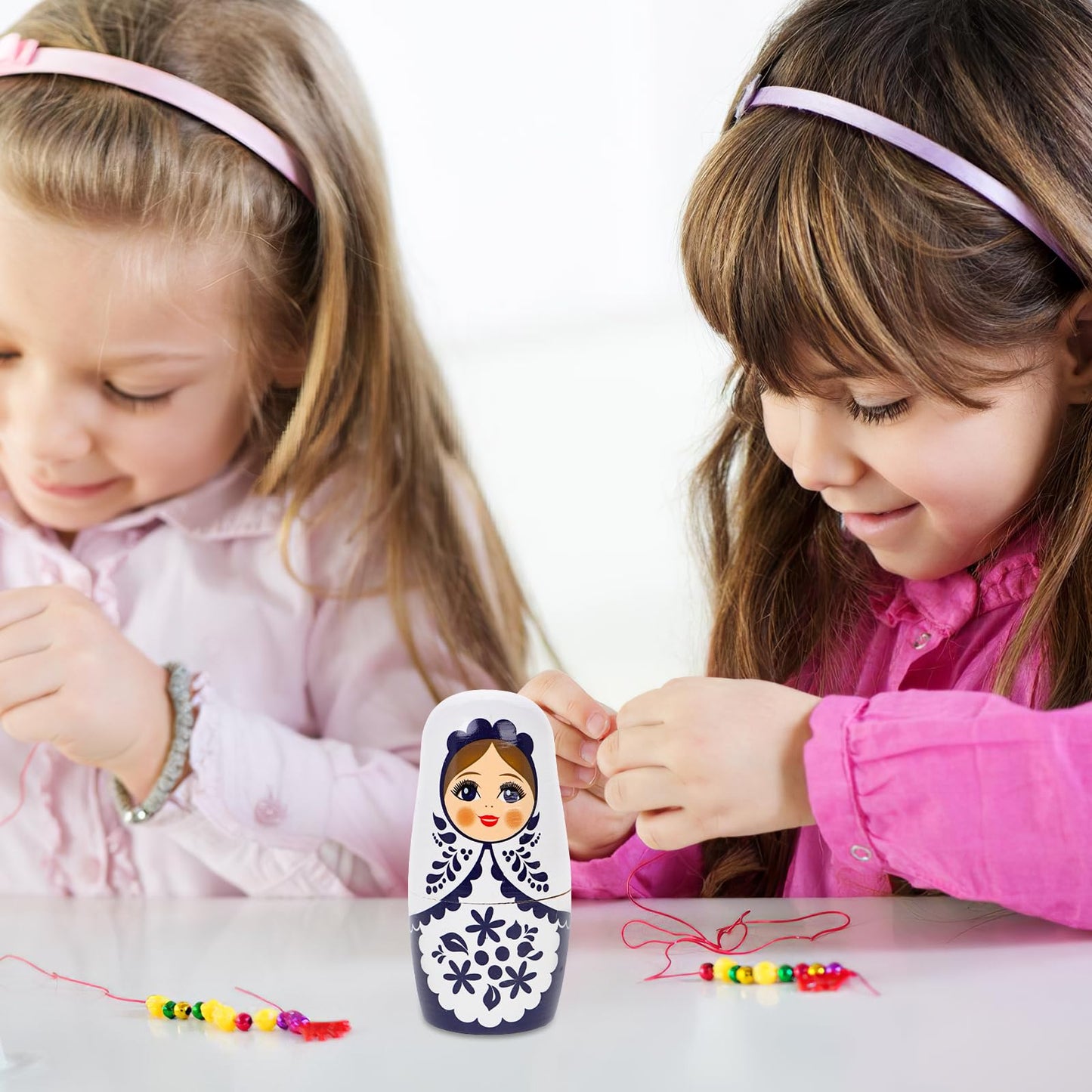 VICASKY 1 Set Matryoshka Handmade Wooden Nesting Dolls Craft Kit for Kids | 14.5 x 7.3 x 7.3 cm