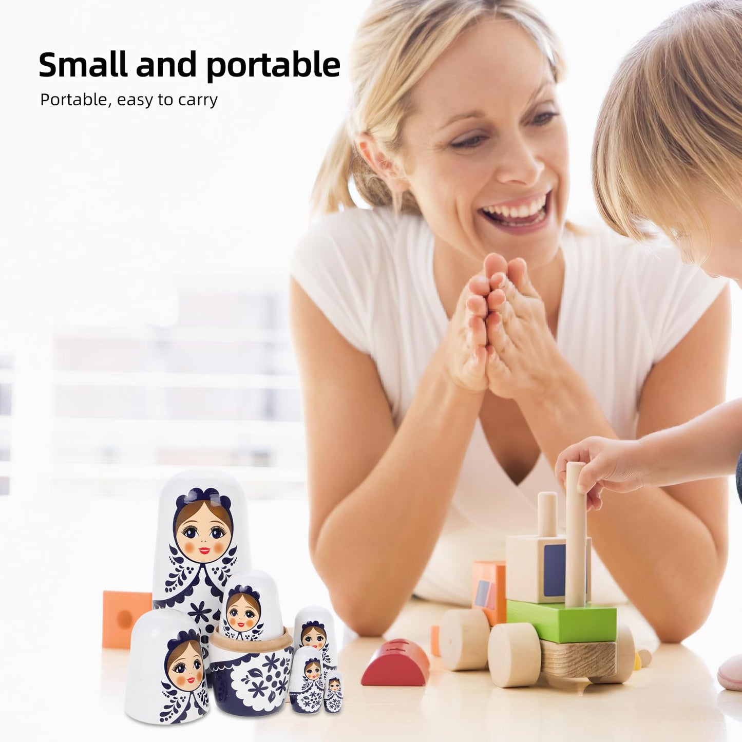 VICASKY 1 Set Matryoshka Handmade Wooden Nesting Dolls Craft Kit for Kids | 14.5 x 7.3 x 7.3 cm