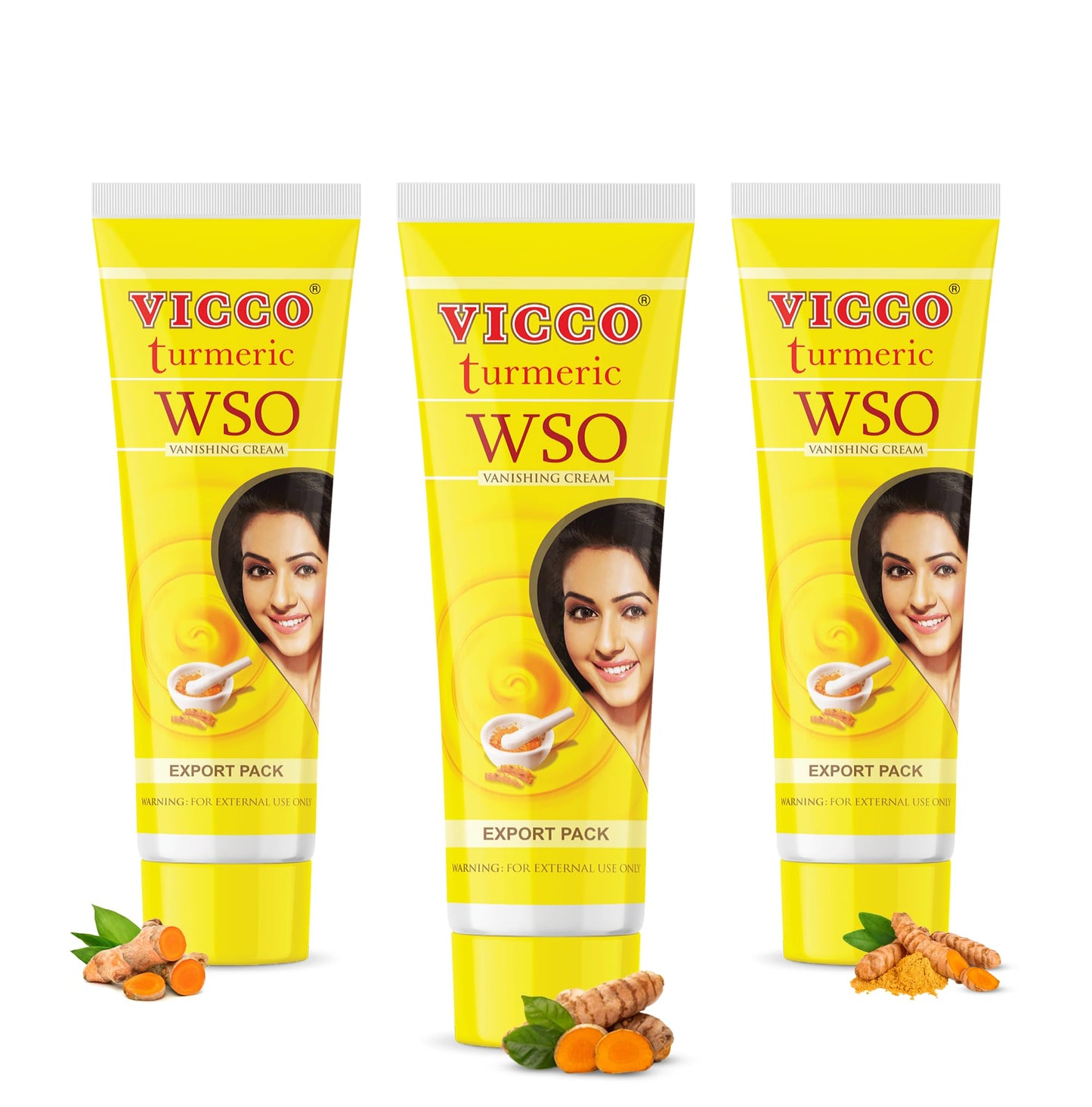 Vicco Turmeric WSO Face Moisturizer Cream – 3 Tubes, 70+ Years of Ayurveda, Vegan