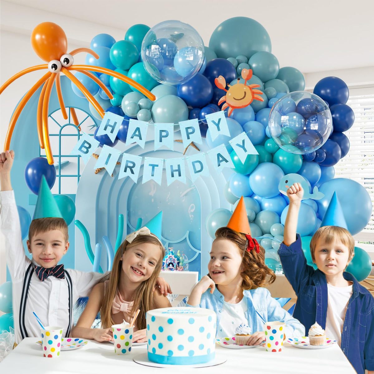 Vicduotex 134pcs Under The Sea Balloon Arch Kit – Ocean Theme Baby Shower & Birthday Decor