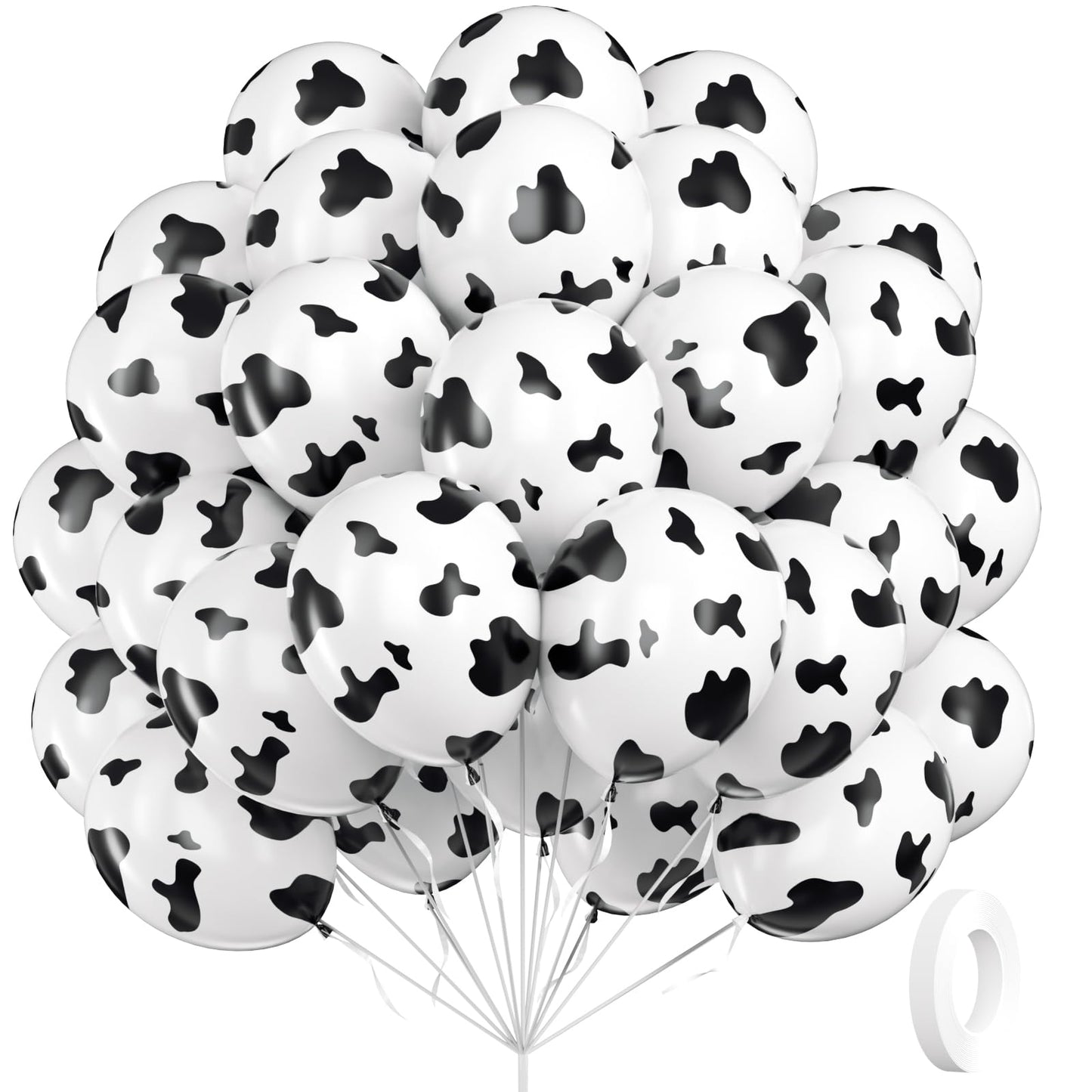 Vicduotex 60pcs Cow Print Balloons – 12in Latex Western Party Decorations