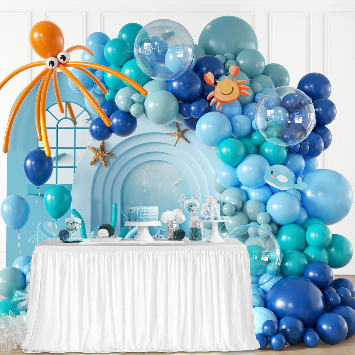 Vicduotex 134pcs Under The Sea Balloon Arch Kit – Ocean Theme Baby Shower & Birthday Decor
