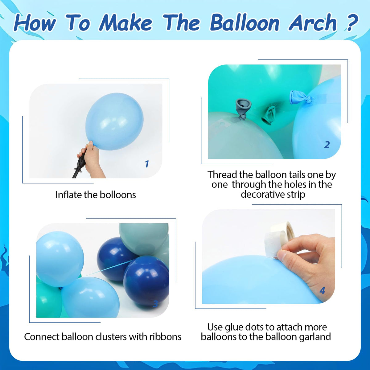 Vicduotex 134pcs Under The Sea Balloon Arch Kit – Ocean Theme Baby Shower & Birthday Decor