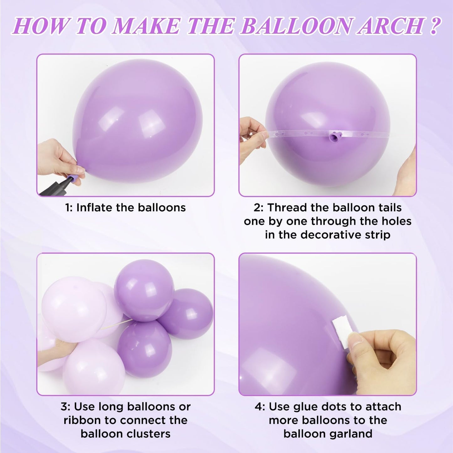 Vicduotex 147pcs Purple & Gold Balloon Arch Kit – Party Backdrop for Birthday & Wedding