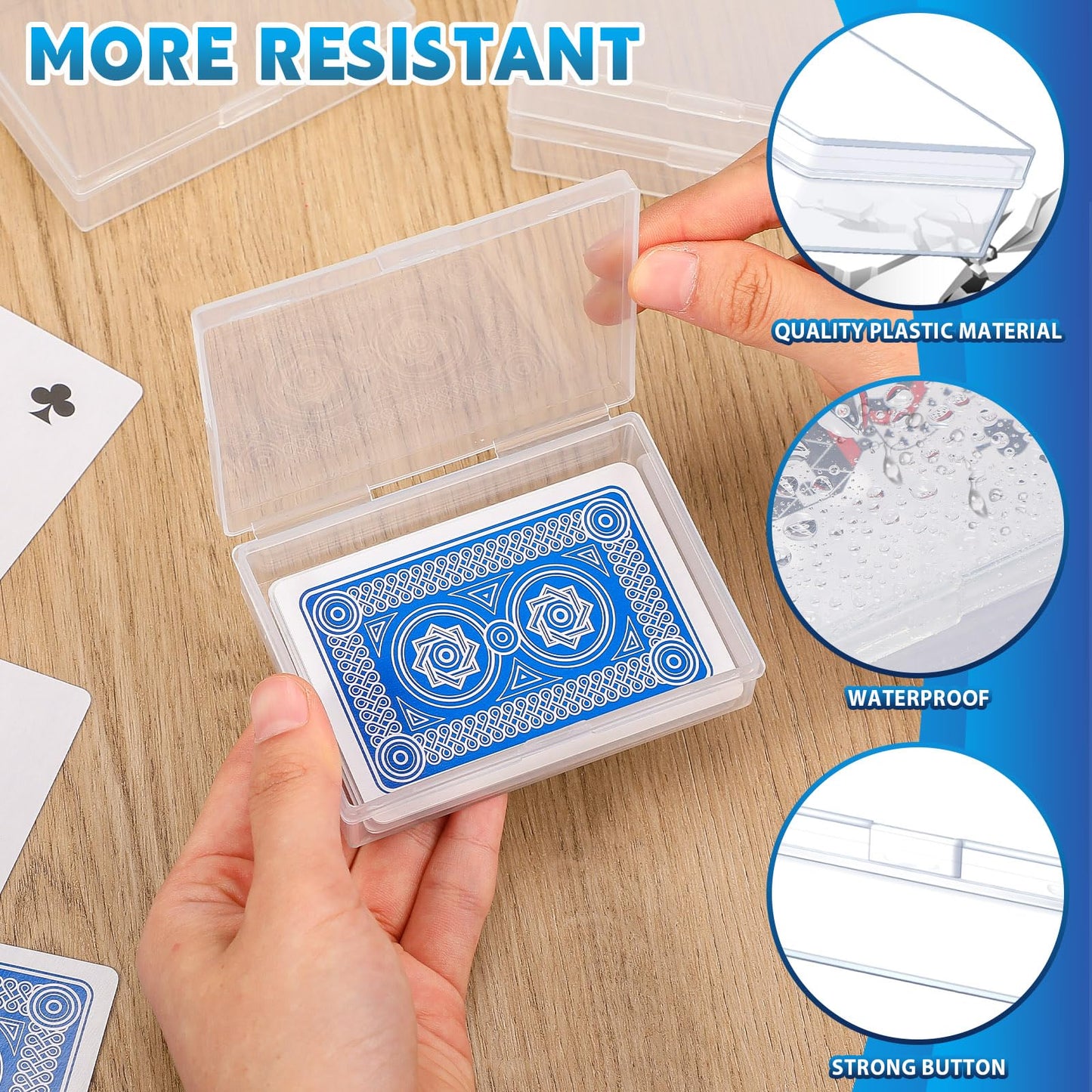 Vicenpal Clear Plastic Playing Card Box – Snap-Close Deck Case (120 Pcs)