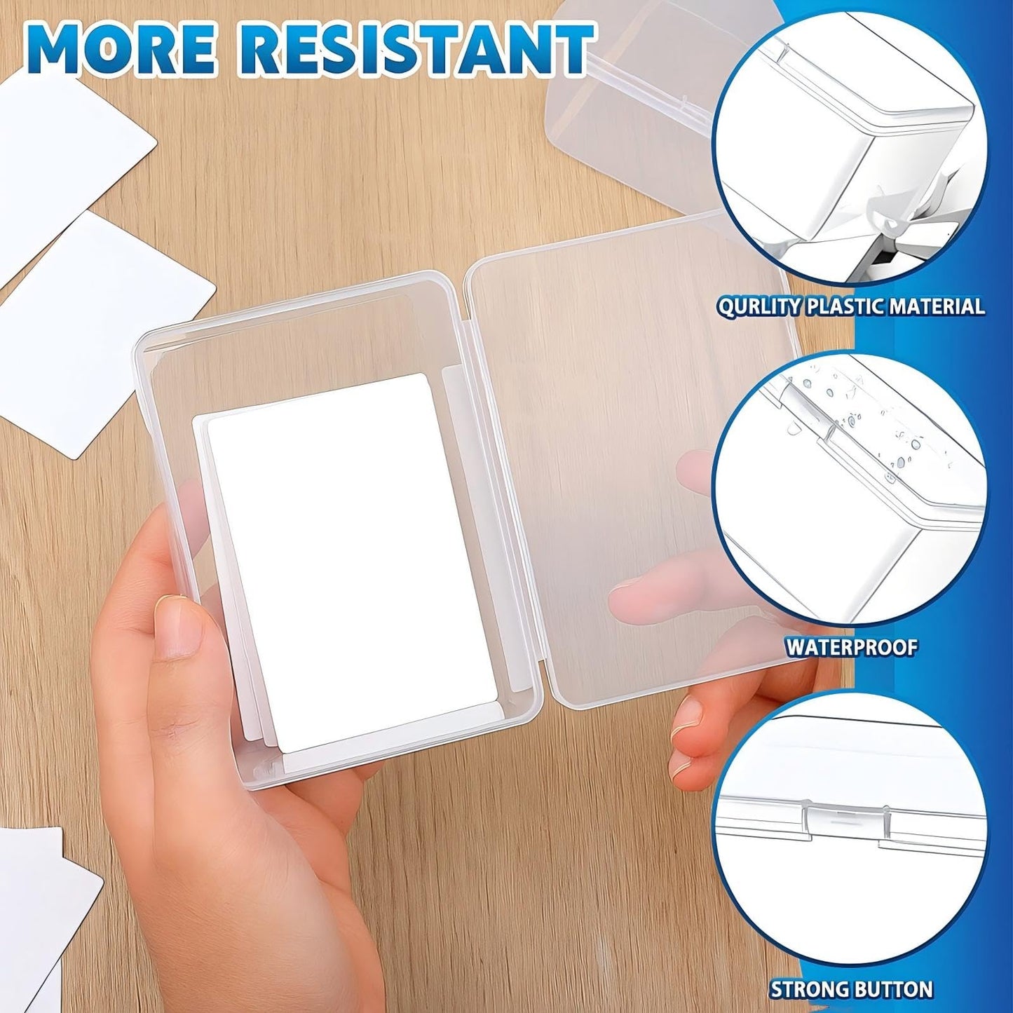 Vicenpal Clear Card Boxes – Snaps Closed, 100-Card Capacity, 24-Pack, MTG TCG Compatible