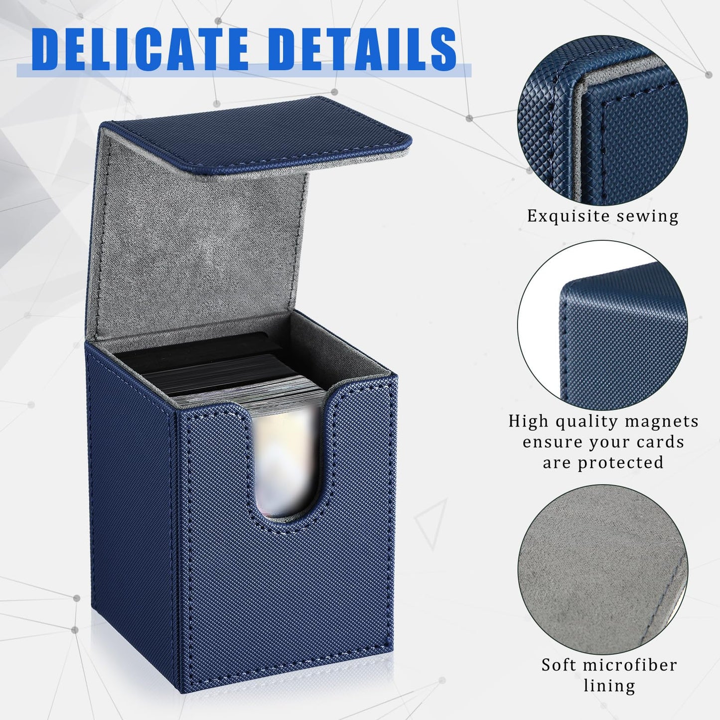 Vicenpal 8 Pack Card Deck Case – Sleeved Leather Boxes with Magnetic Closure, Holds 100+ Cards in 8 Colors