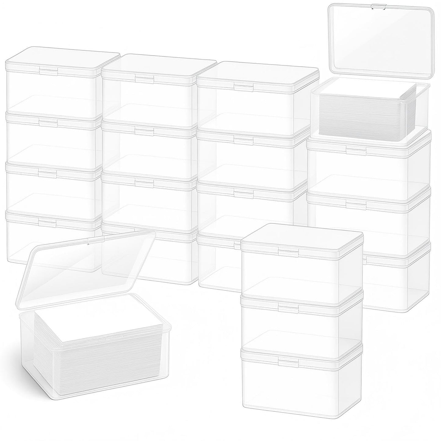 Vicenpal Clear Card Boxes – Snaps Closed, 100-Card Capacity, 24-Pack, MTG TCG Compatible