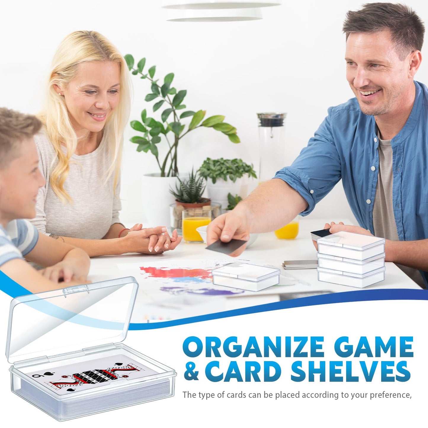 Vicenpal Clear Plastic Playing Card Box – Snap-Close Deck Case (120 Pcs)