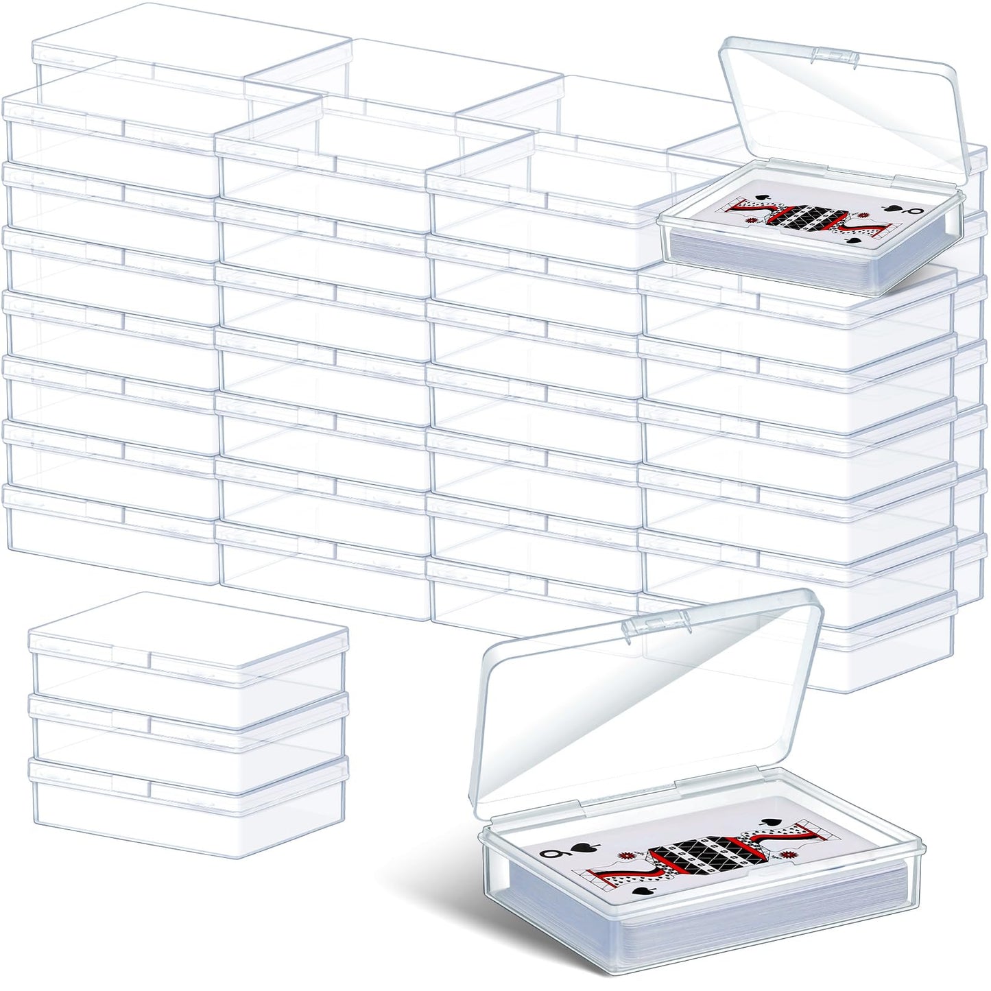 Vicenpal Clear Plastic Playing Card Box – Snap-Close Deck Case (120 Pcs)